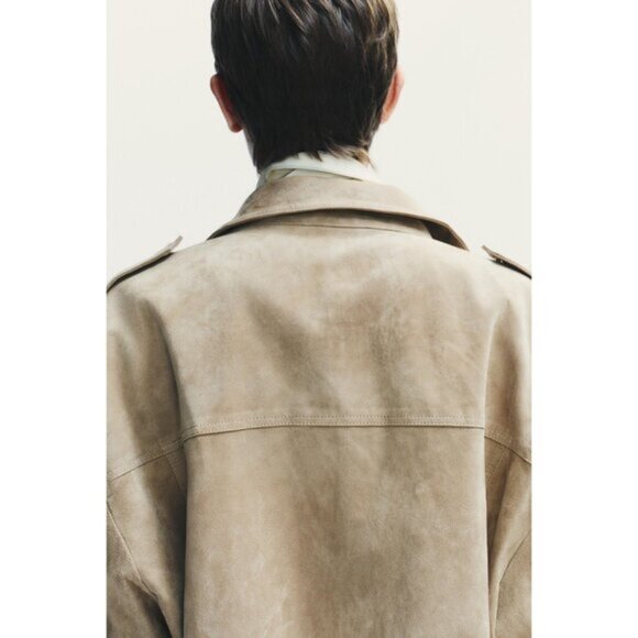 ZARA SUEDE LEATHER JACKET - Picture 8 of 11